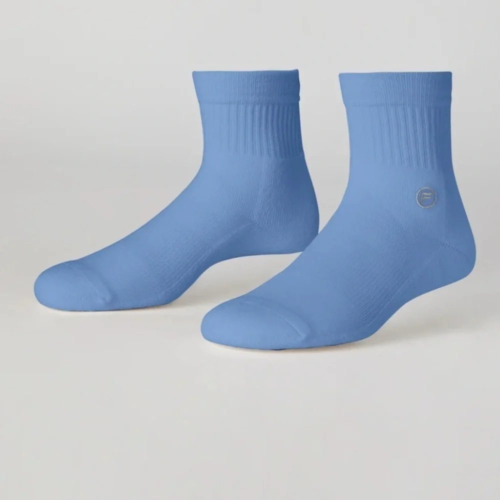 NWT, 4Fabletics The Everyday Quarter Crew Socks, Indigo, White, Grey, Khaki, S/M